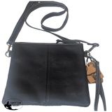 A8260 - Tooled Hair-On Hide Leather Oversized Clutch / Crossbody Bag Handbag
