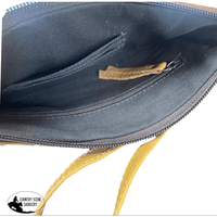 A8260 - Tooled Hair-On Hide Leather Oversized Clutch / Crossbody Bag Handbag