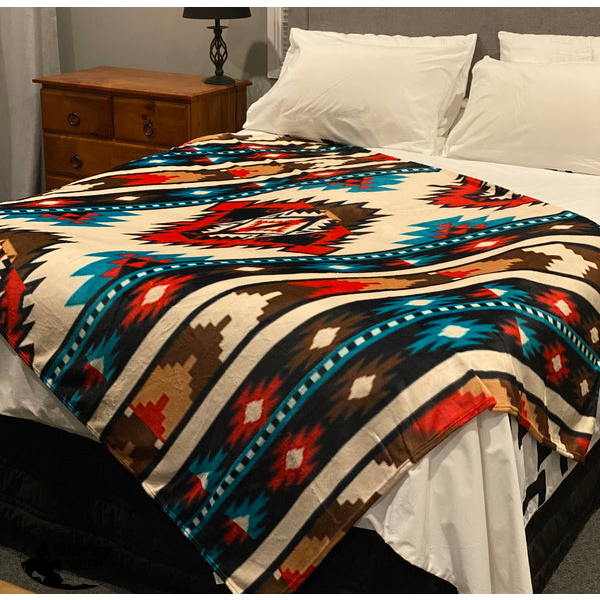 A8316 - Vintage Native American Fleece Throw / Blanket Throw/Blanket