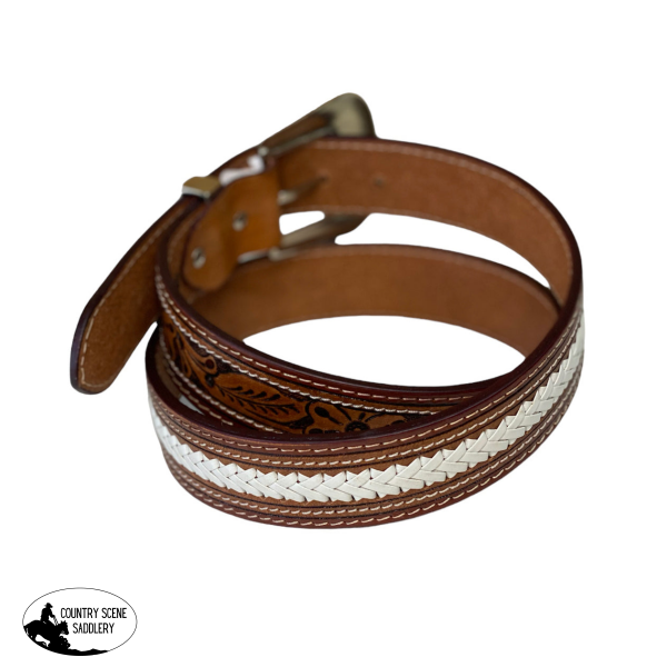 A8465 - Koa Leather Hand Carved Western Belt Belts