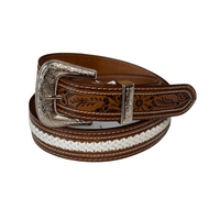 A8465 - Koa Leather Hand Carved Western Belt Belts
