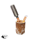 A8841 - Wooden Utensil Holder w Cowhide COWHIDE - RUGS - 100% Hair on Hide Floor Rug
