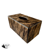 A8844 - Wooden Tissue Holder w Cowhide & Kangaroo Leather COWHIDE - RUGS - 100% Hair on Hide Floor Rug