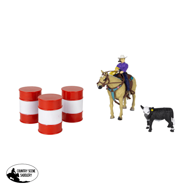 All Around Cowgirl With Barrels And Calf