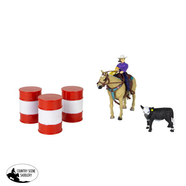 All Around Cowgirl With Barrels And Calf