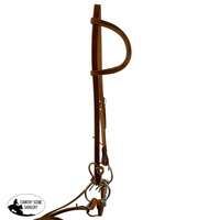 American Made Oiled Harness Leather Sliding One Ear Headstall Wither Strap