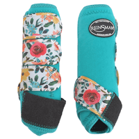 Apex Sport Boots - Aqua Floral Horse Boots & Leg Wraps