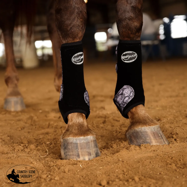Apex Sport Boots - Black Silver Snake Horse Boots & Leg Wraps