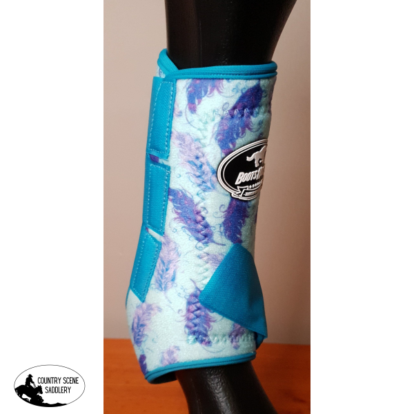 New! Aqua And Purple Feather Boots.