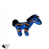 Aztec Print Stuffed 8 Horse. Blue Cutting Saddle