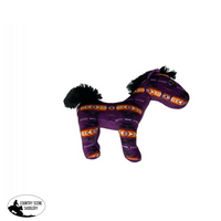 Aztec Print Stuffed 8 Horse. Purple Cutting Saddle