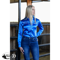 Azure Satin Performance Rodeo Shirt Western Style