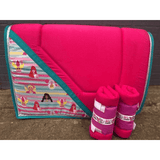 Barbie Cotton Saddle Pad & Matching Float Boots With Lunge Option Rugs