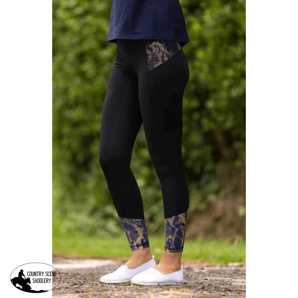 Bare Performance Riding Tights Black/Navy/Rose Clothing