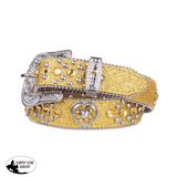 Belt - Western - Girls Sparkling with Heart Concho - - Country Scene Saddlery and Pet Supplies