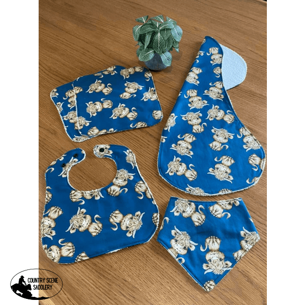 Bib Burp & Wash Cloth Set - Emerald Highland Nappy Wallets