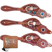 New!billy Royal® Bling Ladies Large Crystal Concho Spur Straps Posted.*