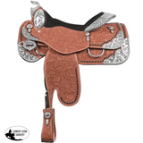 Billy Royal Buckeye Classic silver Western show saddle with Entz tooling light oil leather and sterling silver trim