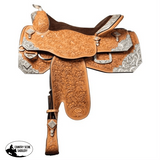 Billy Royal sterling silver western show saddle Entz tooling close contact suede seat full quarter horse bars