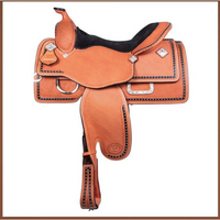 New! Billy Royal® Studded Basketweave Show Saddle Posted.*