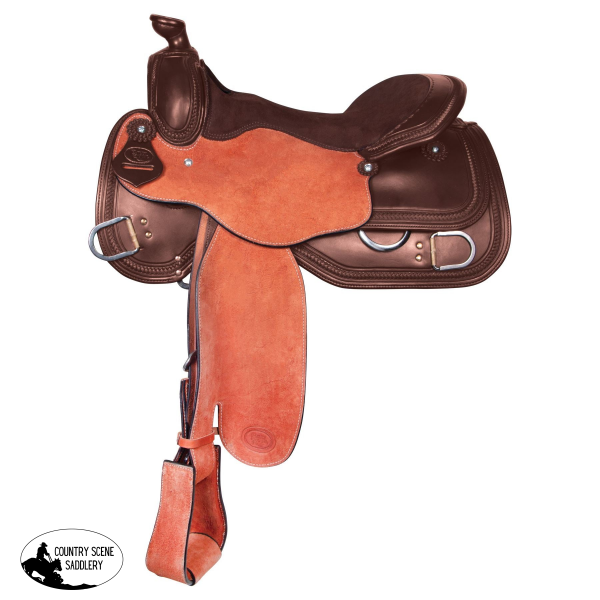 Billy Royal® Two-Tone Roughout Western Saddle
