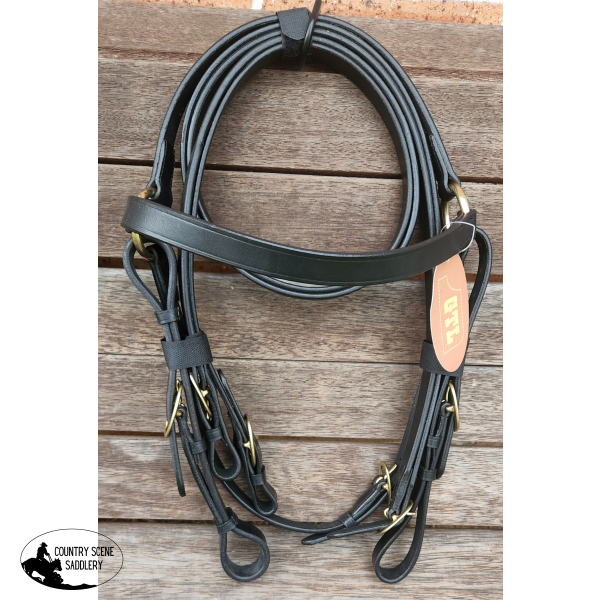 Black Leather Barcoo Bridle Barcoo Bridles -Stock Bridles