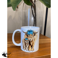 Blue Highland Mum & Calf Mug Gift Items