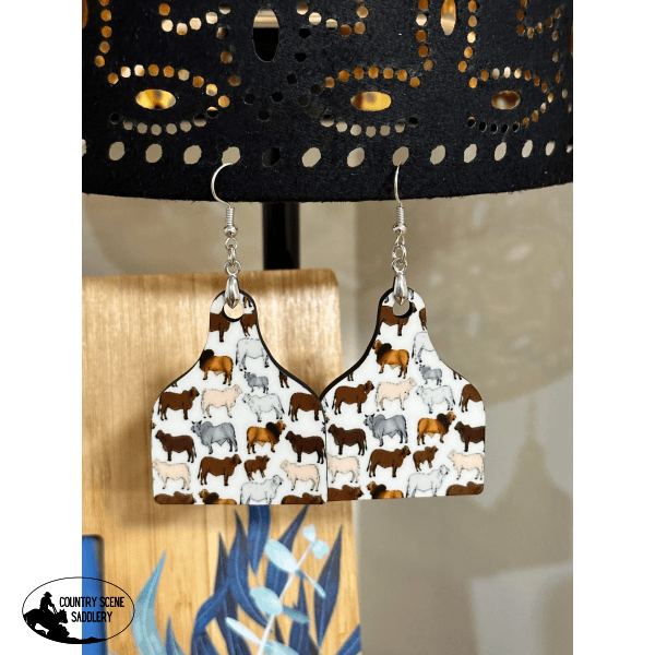 Brahman - Cow Tag Earrings Gift Items