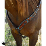 BRONCO BLUE TEXAS FLOWER BROWBAND HEADSTALL AND BREASTCOLLAR SET