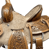 Buffalo Saddlery Hard Seat High Back Ranch Roper Style Saddle - 10 Inch Youth Roping