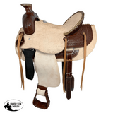 Buffalo Saddlery Rugged Outlaw Natural Roughout Roper Style Saddle - 16 Inch Western