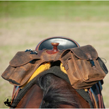 Cashel Saddle Bag Horn Medium Distressed Leather 20 × 10 Cm Spur Strap