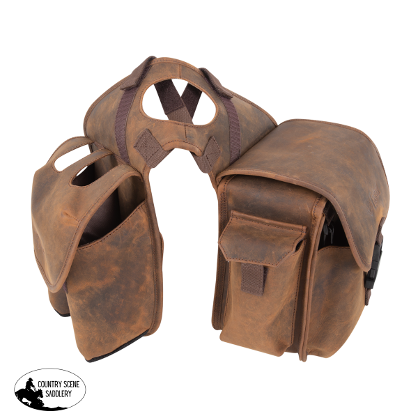 Cashel Saddle Bag Horn Medium Distressed Leather Spur Strap