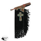 CH-05 Showman ® Suede leather chinks with cross design. - Country Scene Saddlery and Pet Supplies