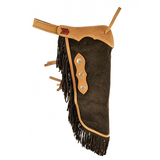 CH-12 Showman ® Chocolate suede chinks with Argentina basket Stamp tooling. - Country Scene Saddlery and Pet Supplies
