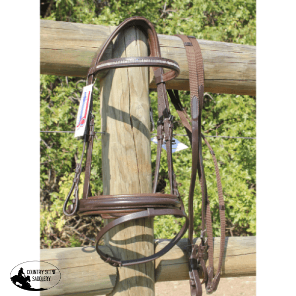 New! Champion Diamante Padded Crank Bridle With Shaped Head Piece Hanoverian