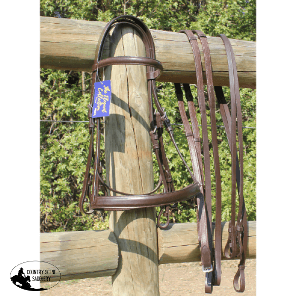 New! Champion Patent Leather Crank Bridle With Shaped Head Piece Padded