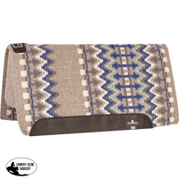 Classic Equine Wool Top Western Saddle Pad 34×38 Charcoal / Malibu Blue Western Pad