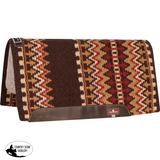 Classic Equine Wool Top Western Saddle Pad 34×38 Coffee / Red Western Pad