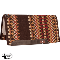 Classic Equine Wool Top Western Saddle Pad 34×38 Coffee / Red Western Pad