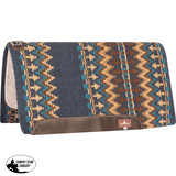 Classic Equine Wool Top Western Saddle Pad 34×38 Navy / Chestnut Western Pad