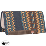 Classic Equine Wool Top Western Saddle Pad 34×38 Navy / Chestnut Western Pad