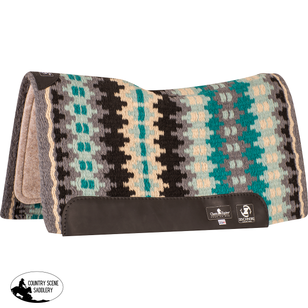 Classic Equine Zone Wool Top Western Saddle Pad 32×34 3/4 Western Pad