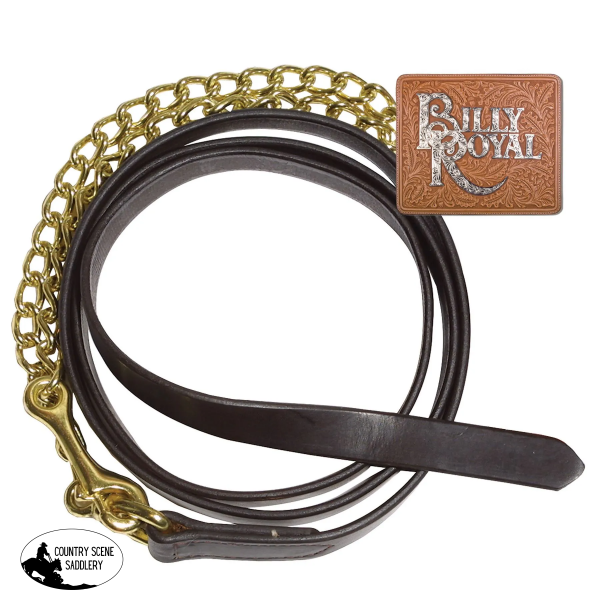 Copy Of Billy Royal® Leather Lead With Chrome Chain Western Show Halters