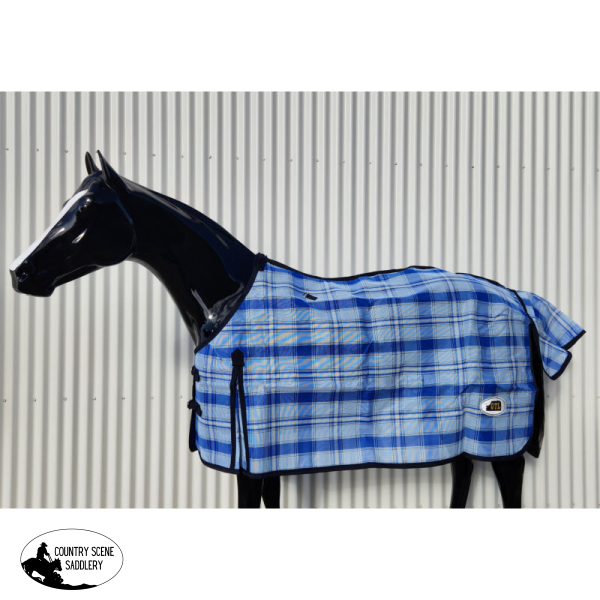 Copy Of Shadecloth Pvc Rug Blue/Cream Horse Blankets & Sheets