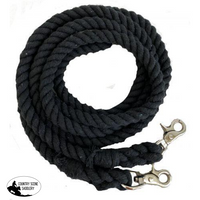 New! Cotton Roping Reins W/ Scissor Snaps Posted.* Black