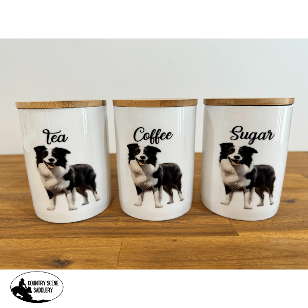 Country Storage Canisters -Border Collie Gift Items