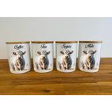 Country Storage Canisters - Charolais Mum & Calf Collection Gift Items