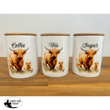 Country Storage Canisters -Mum & Calf Highland Collection - Country Scene Saddlery and Pet Supplies