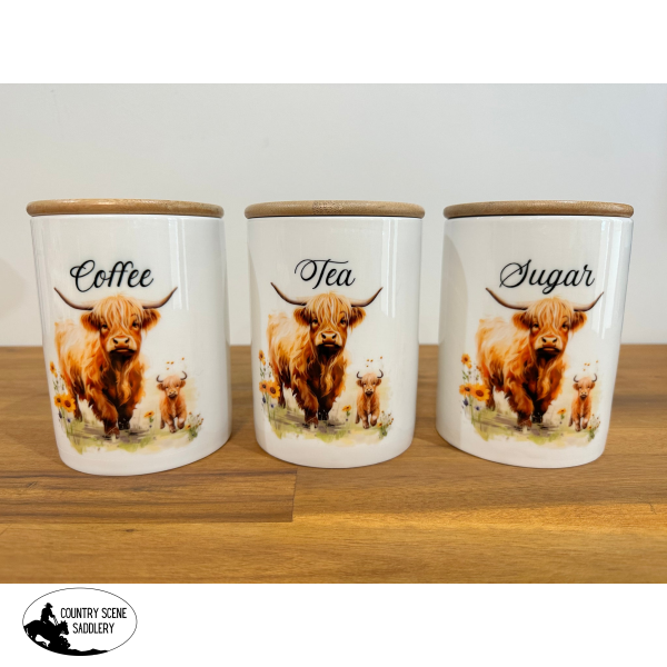 Country Storage Canisters -Mum & Calf Highland Collection Gift Items
